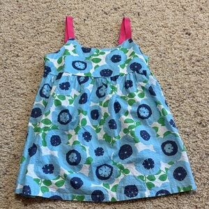 Mini Boden  Girl Blue and Green Floral Top